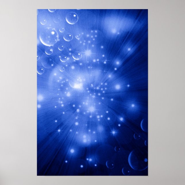 Cobalt Blue Galaxy Burst Poster (Vorne)