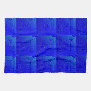 Cobalt Blue Geometric Design Handtuch