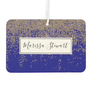 Cobalt Blue Gold Glitzer Ombre Gradient Autolufterfrischer