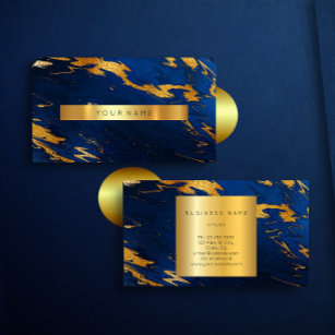 Cobalt Blue Gold Marble Vip Business Card Visitenkarte