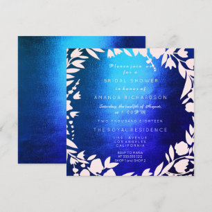 Cobalt Blue Grey White Kraft Brautparty Einladung