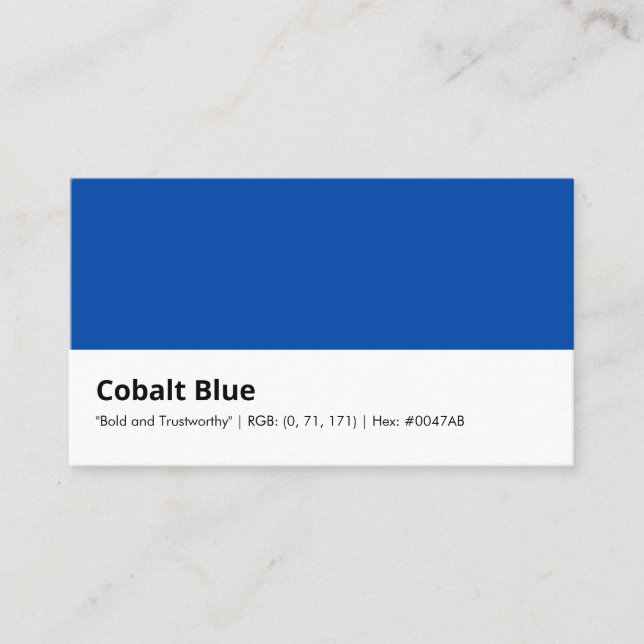 Cobalt Blue | "kühl und vertrauenswürdig" Visitenkarte (Vorderseite)