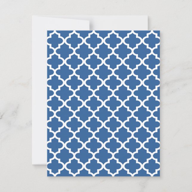 Cobalt Blue Marokkanischer Tile Trellis Einladung (Vorderseite)
