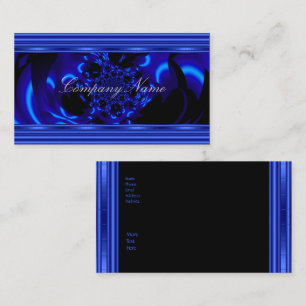 Cobalt Blue Metal Abstrakt Business Card Black Visitenkarte