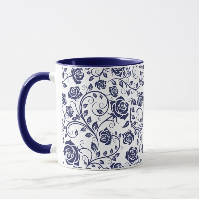 Cobalt Blue mit Rose Tasse (Links)