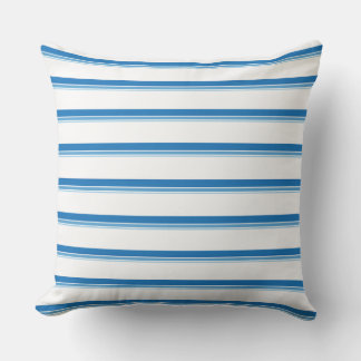 Cobalt Blue Modern Nautic Stripes Kissen