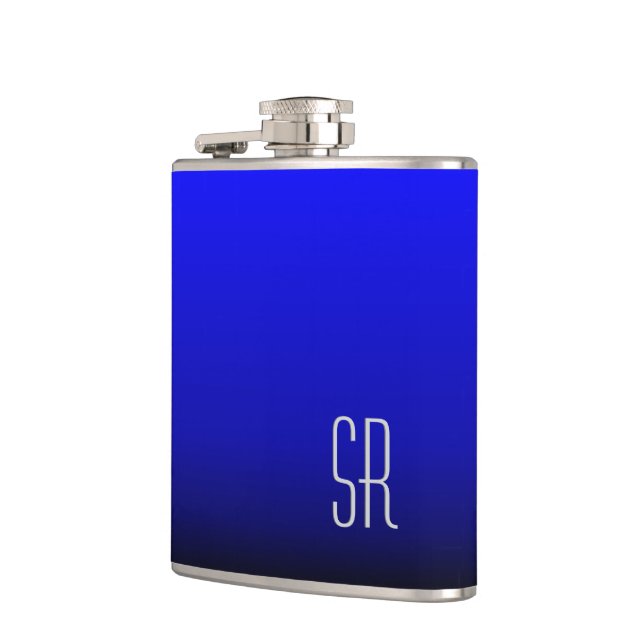 Cobalt Blue Monogram Flachmann (Links)