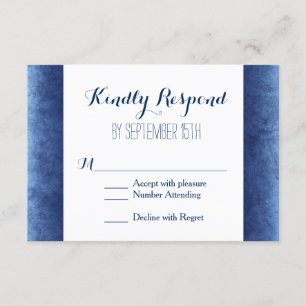 Cobalt Blue Not Rustic Wedding RSVP Cards