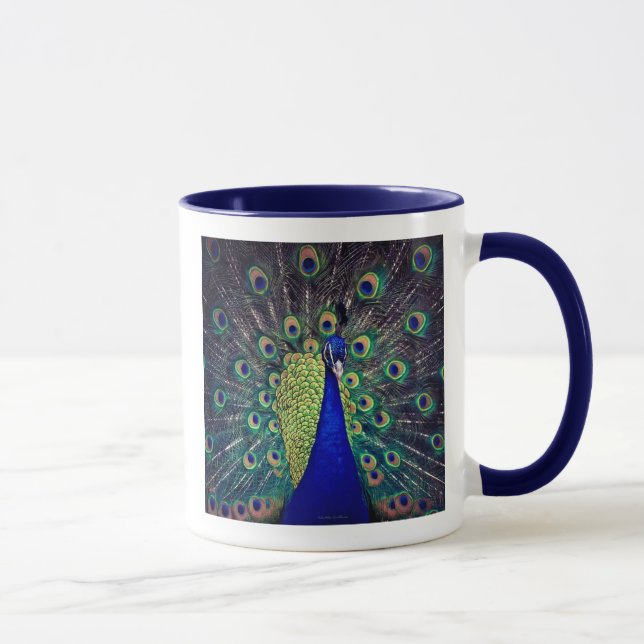 Cobalt Blue Peacock Coffee Tasse (Rechts)