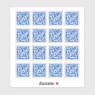 Cobalt Blue QR Code Laser Cut Vinyl Aufkleber