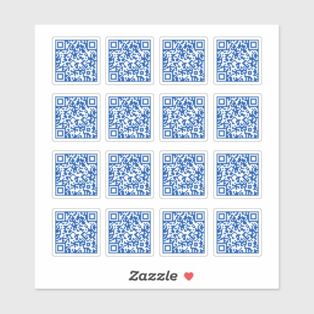 Cobalt Blue QR Code Laser Cut Vinyl Aufkleber (Blatt)
