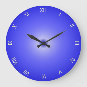 Cobalt Blue Roman Numerals Große Wanduhr