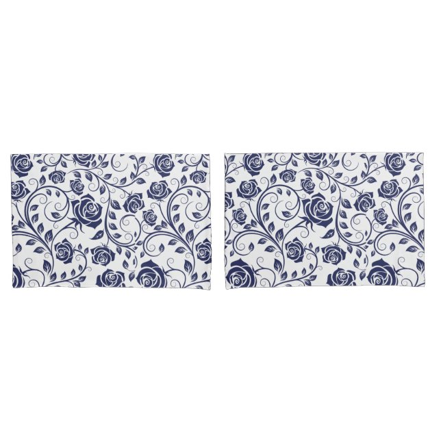 Cobalt Blue Rose Pillowcase Kissenbezug (Vorderseite-Set)