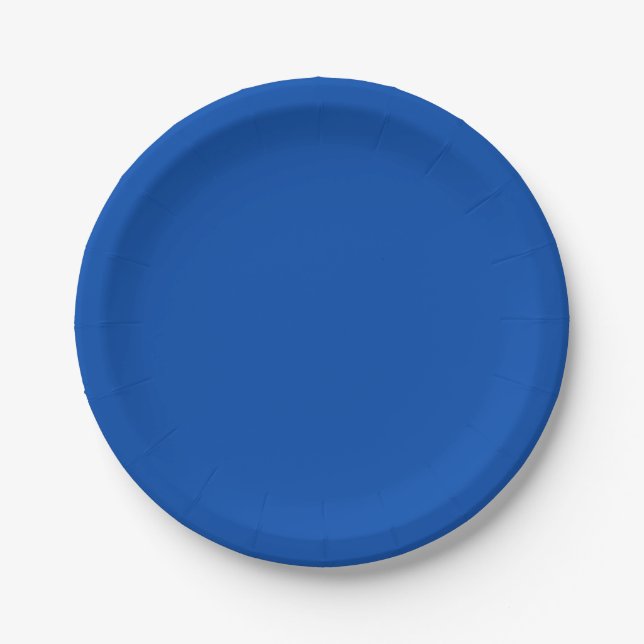 Cobalt Blue Solid Color Pappteller (Vorderseite)