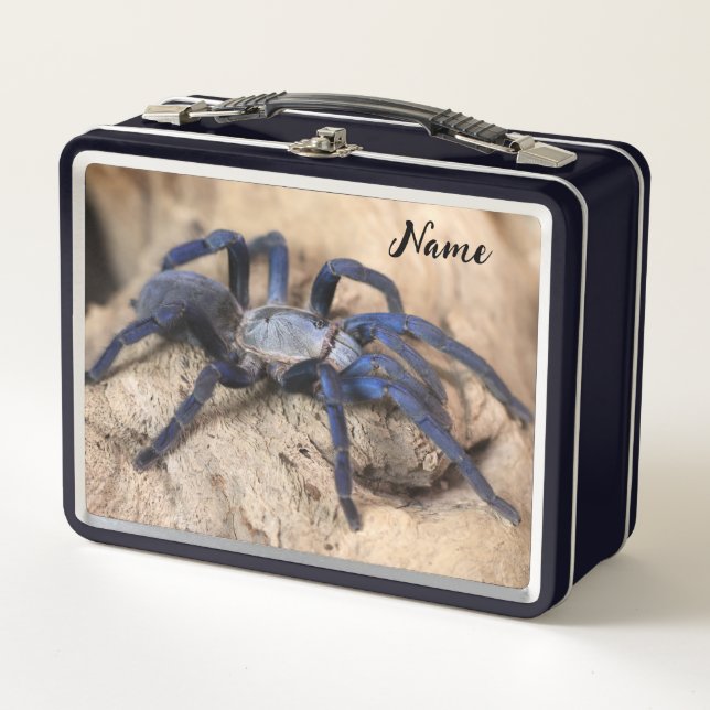 Cobalt Blue Tarantula Spider Metall Brotdose (Vorderseite)