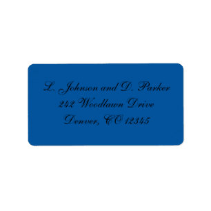 Cobalt Blue und Black Address Label Adressaufkleber