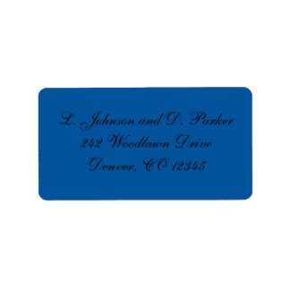 Cobalt Blue und Black Address Label Adressaufkleber