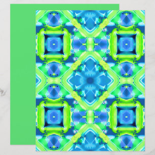 Cobalt Blue und Lime Green Gefärbte Krawatte Muste