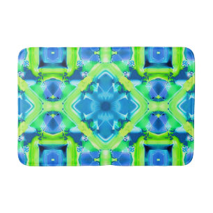 Cobalt Blue und Lime Green Gefärbte Krawatte Muste Badematte