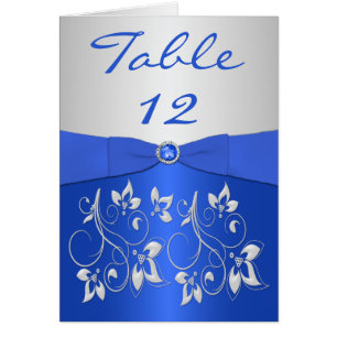Cobalt Blue und Silver Tischnummer Card