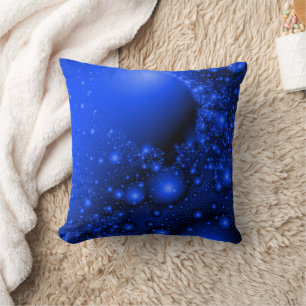 Cobalt Blue Universe Fraktal Art Kissen