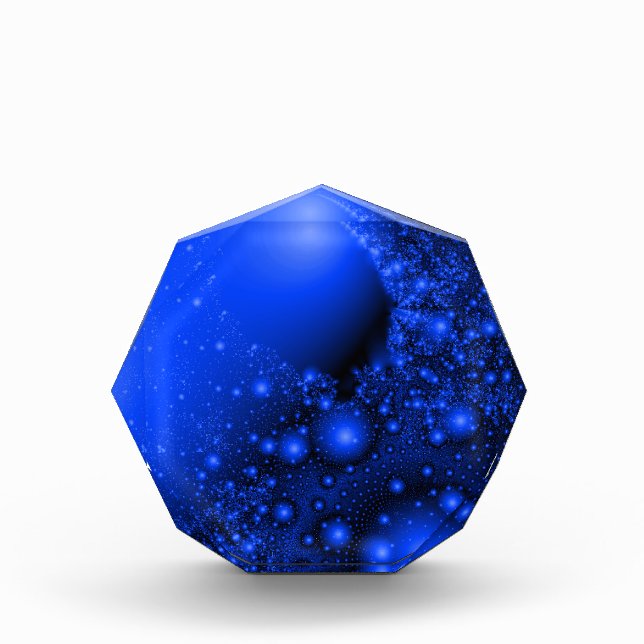 Cobalt Blue Universe Fraktal Art Paperweight Fotoblock (Vorderseite)