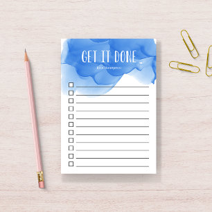 Cobalt Blue Watercolor Personalisierte Liste Post-it Klebezettel