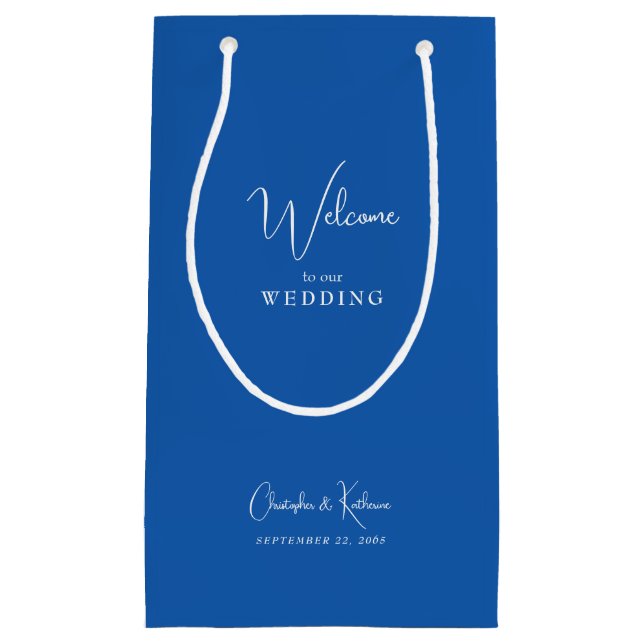 Cobalt Blue Wedding Willkommensgunst Kleine Geschenktüte (Vorderseite)