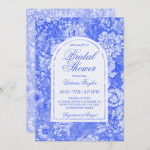 Cobalt Blue White Floral Chinoiserie Brautparty