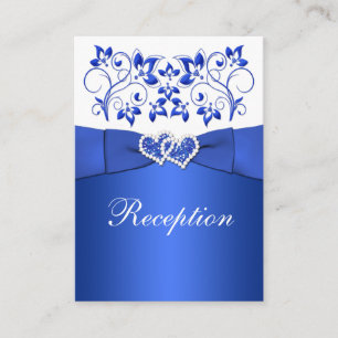 Cobalt Blue, White Floral Hochzeitskarte Begleitkarte