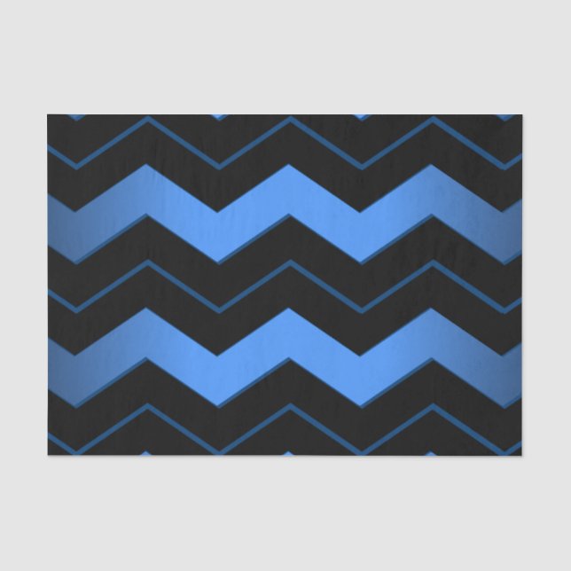 Cobalt Blue Zickzack Seidenpapier (Vorderseite)