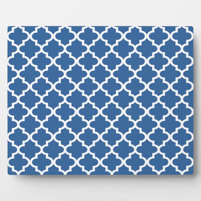 Cobalt Bright Blue Marokkanischer Tile Trellis Fotoplatte (Vorderseite)