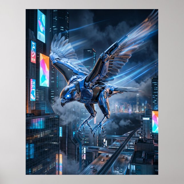 Cobalt Falke Tauchgang Poster (Vorne)