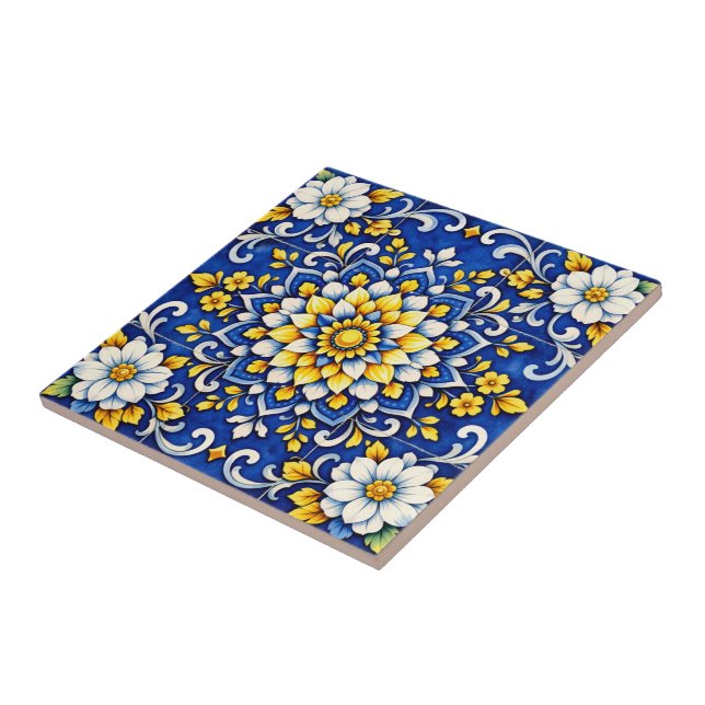 Cobalt Garden Glow Tile  Fliese (Seite)