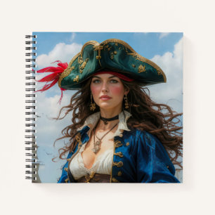 Cobalt Kate - Hochkontrast-Kapitänin einer Piratin Notizbuch