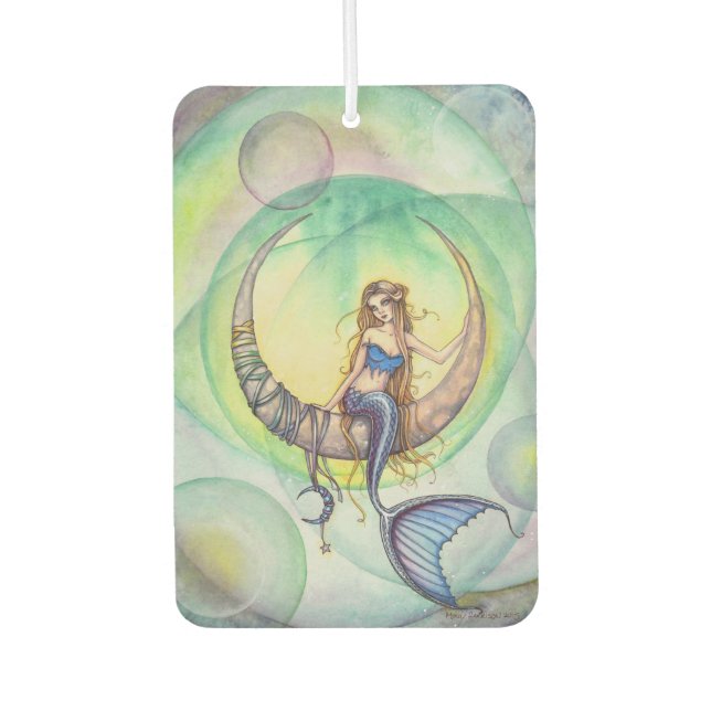 Cobalt Moon Mermaid Fantasy Art Illustration Autolufterfrischer (Vorderseite)