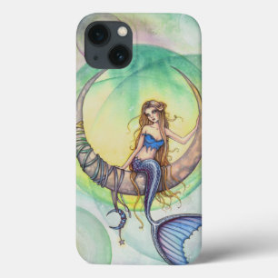 Cobalt Moon Watercolor Meerjungfrau Art Illustrati Case-Mate iPhone Hülle