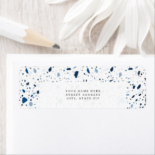 Cobalt Stone Blue Terrazzo Muster