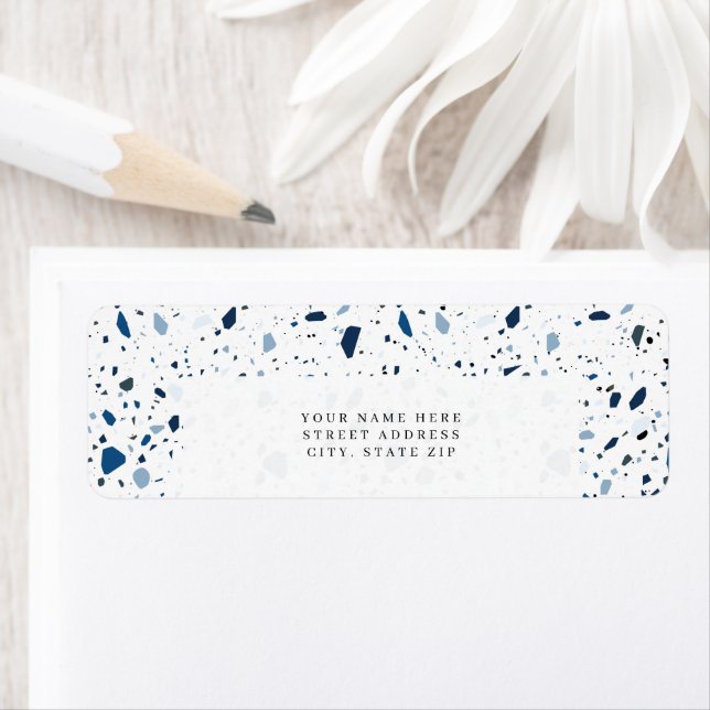 Cobalt Stone Blue Terrazzo Muster (Insitu)