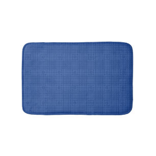 Cobalt und Azurblau Maze Streifen Muster Badematte
