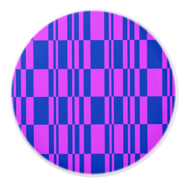 Cobalt und Magenta Abstrakt Stripes Dresser Schubl Keramikknauf (Vorderseite)