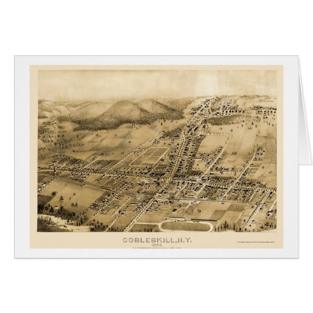 Cobbleskill, NY panoramische Karte - 1883 (Vorderseite (Horizontal))