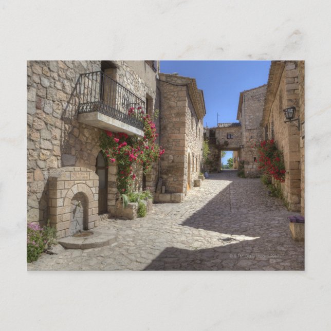 Cobblestone Straße, Steinstrasse, historische Gebä Postkarte (Vorderseite)