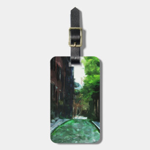 Cobblestone Street Beacon Hill Boston Abstrakt Gepäckanhänger