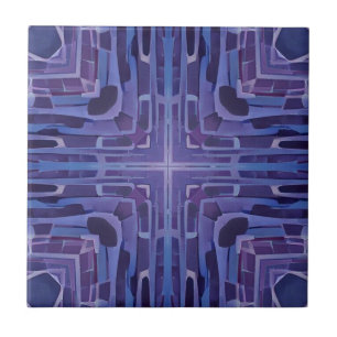 Cobblestones blaue violette geometrische Kunst Fliese