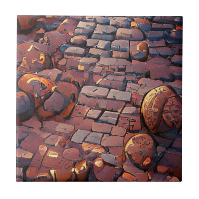 Cobblestones grafische Kunst Fliese (Vorderseite)