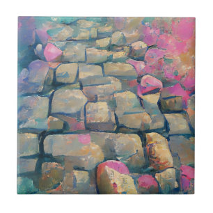 Cobblestones Liebe rosa Grafik Fliese