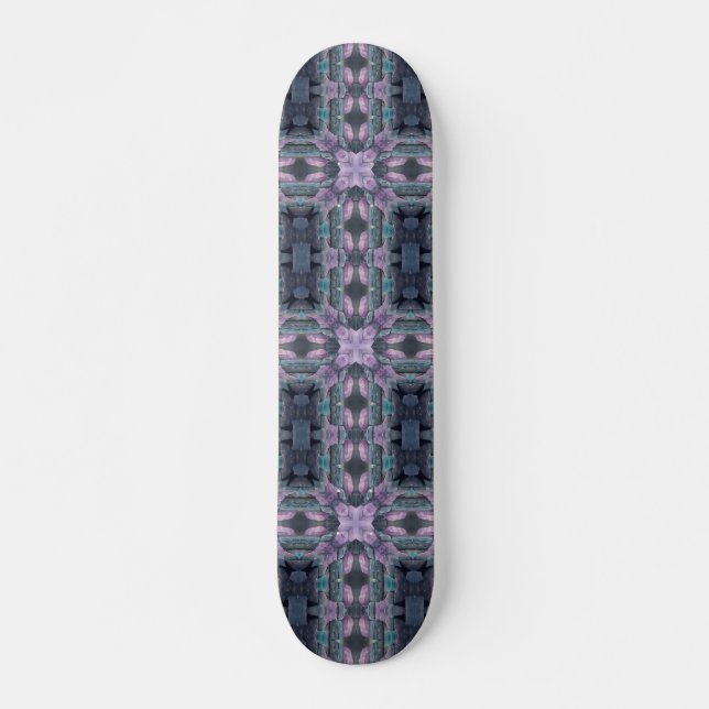 Cobblestones mystisch türkis violett geometrisch skateboard (Vorne)