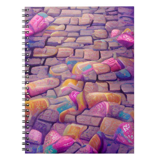 Cobblestones psychedelische Farben grafische Kunst Notizblock (Vorderseite)