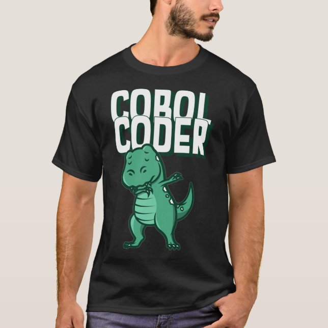 COBOL Coder Dinosaur Programmer Essential T - Shir T-Shirt (Vorderseite)